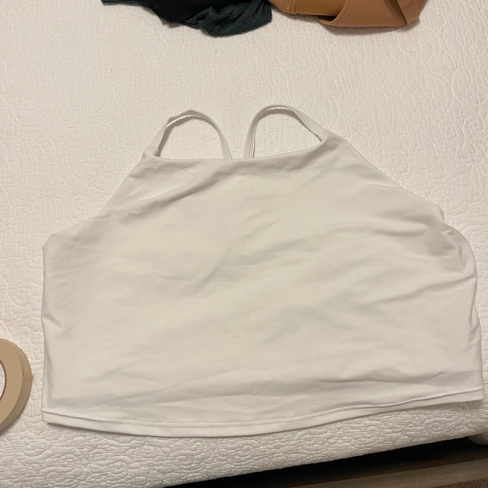 Plus White Old Navy High-neck Sports Top/Bra